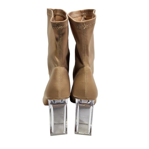 Fashion Nova Add My Two Cents Booties Women's Size 11 Nude - Picture 6 of 12